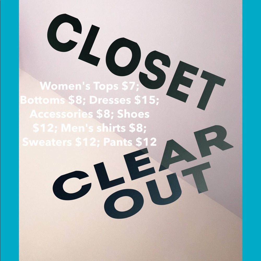 Closet Clear Out! Adding in the next few days
